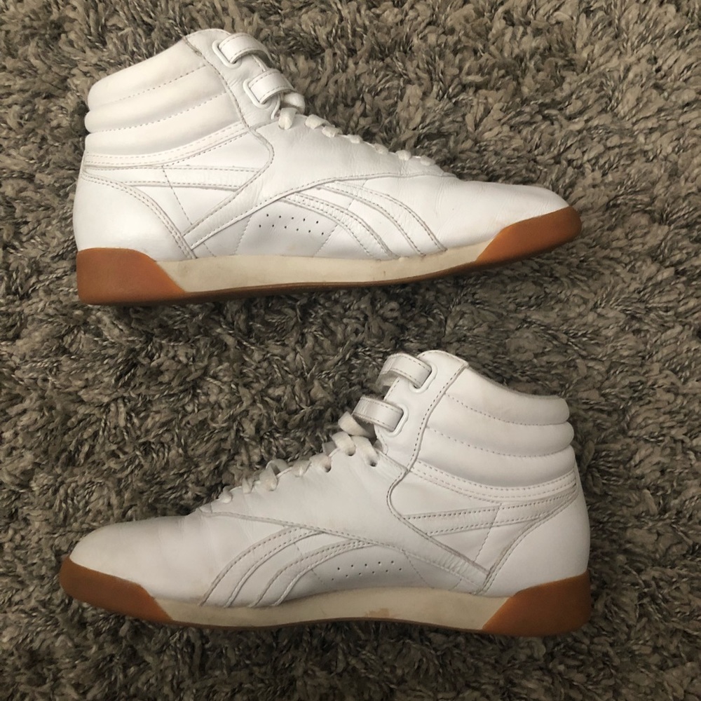 Old School White Hi Top Leather Reebok’s